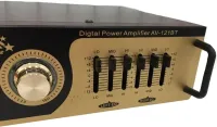 Стерео підсилювач потужності звуку UKC AV-121BT 200W, П'ятиканальний портативний стереопідсилювач з караоке на 2 Мікрофони, FM радіо і Bluetooth USB