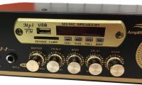 Стерео підсилювач потужності звуку UKC AV-121BT 200W, П'ятиканальний портативний стереопідсилювач з караоке на 2 Мікрофони, FM радіо і Bluetooth USB