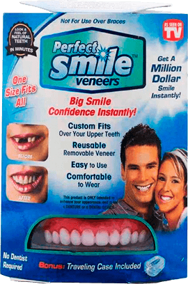 Знімні вініри для зубів Perfect smile veneers з кейсом. Голлівудська посмішка накладні зуби, капи, накладки для зубів верх, низ