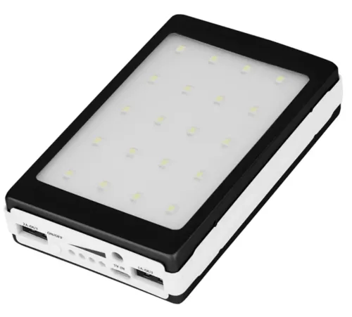Портативное зарядное Power Bank Solar 90000 mAh c Led фонариком УМБ Metal Черный на солнечной батарее Павербанк, внешний аккумулятор, PowerBank 
