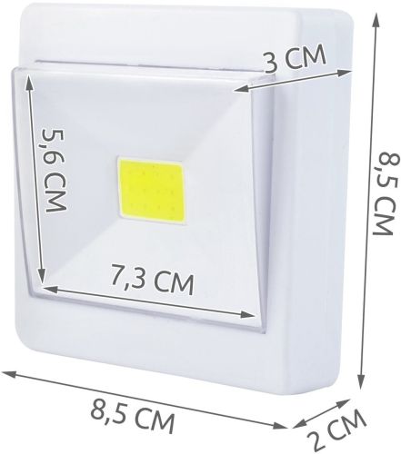 Светодиодный настенный LED светильник COB UP! LP-9102E на батарейках light switch беспроводной переносной выключатель, подсветка на магните липучке