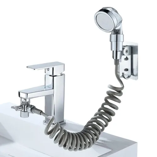 Душова насадка на кран Mix Shower Mini з гнучким шлангом і кріпленням на змішувач, Душовий комплект з адаптером аератором для підключення душа