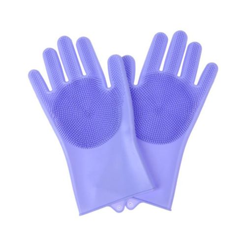 Рукавички губка з ворсинками для миття посуду, універсальні Kitchen Gloves, силіконові рукавички з щіткою для тварин, рукавички губки кухонні