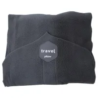 Дорожня подушка-шарф для шиї Supretto Travel Pillow для подорожей, туристична флісова подушка в дорогу і для сну в машину сіра