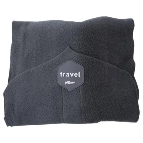 Дорожня подушка-шарф для шиї Supretto Travel Pillow для подорожей, туристична флісова подушка в дорогу і для сну в машину сіра