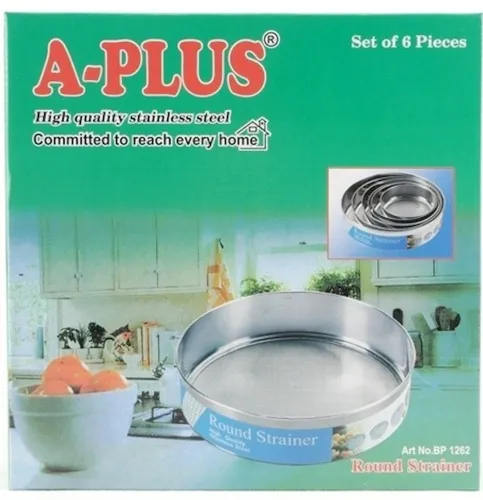 Набір сито Round Strainer A-Plus BP-1262 для просіювання борошна і цукрової пудри сита різного діаметру 6 шт для просівки какао з нержавіючої сталі