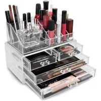 Настільний акриловий органайзер акриловий Cosmetic Storage Box для косметики і дрібниць, косметичний бокс з висувними ящиками прозорий