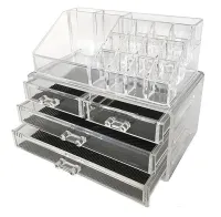 Настільний акриловий органайзер акриловий Cosmetic Storage Box для косметики і дрібниць, косметичний бокс з висувними ящиками прозорий