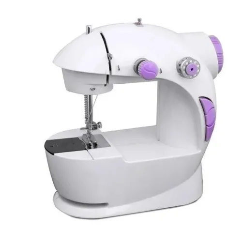 Профессиональная швейная машинка 4 в 1 Mini Sewing Machine SM-202A (WJ-08), Портативная мини машинка 201 для шитья с адаптером и педалью для дома Белая