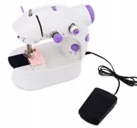 Профессиональная швейная машинка 4 в 1 Mini Sewing Machine SM-202A (WJ-08), Портативная мини машинка 201 для шитья с адаптером и педалью для дома Белая