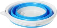 Складное силиконовое ведро на 10 литров Collapsible Bucket Emmer CB-10, туристическое универсальное круглое ведро Supretto с ручкой 10л