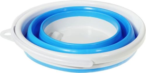 Складное силиконовое ведро на 10 литров Collapsible Bucket Emmer CB-10, туристическое универсальное круглое ведро Supretto с ручкой 10л