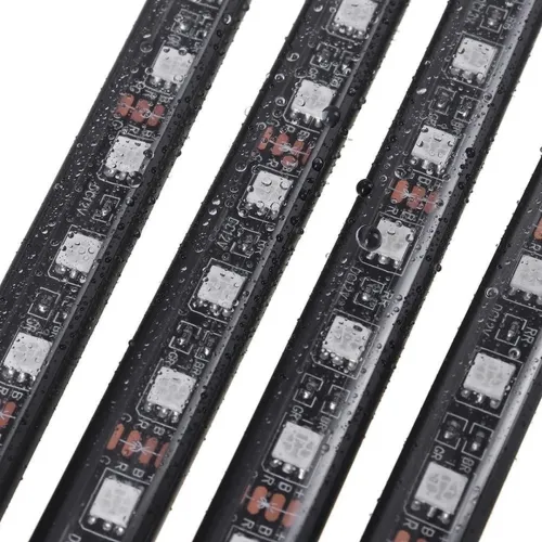 Автомобільна світлодіодна RGB Led підсвічування RL-415 з мікрофоном від прикурювача для салону авто, водонепроникна Bluetooth стрічка iPhone Android