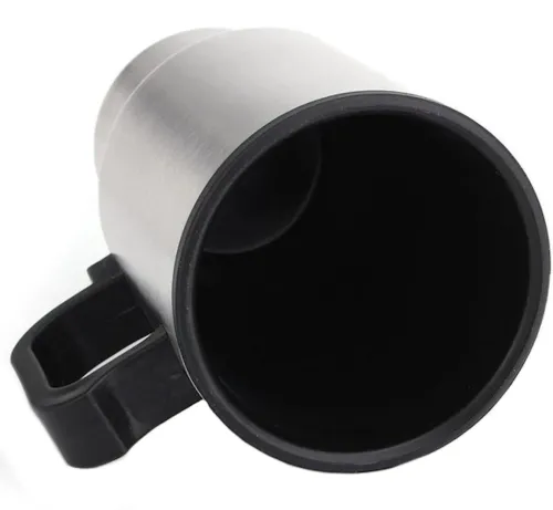Автомобільна термокружка термос з підігрівом Electric Mug 140z чашка 400мл 12V, авто кружка кип'ятильник від прикурювача в машину 2240 Сріблястий