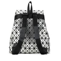 Спортивний жіночий геометричний рюкзак, Bao Bao Geometric Issey Miyake Silver Style, Маленький модний сріблястий портфель Бао Бао з екошкіри