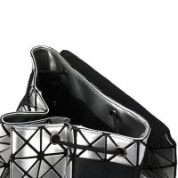 Спортивний жіночий геометричний рюкзак, Bao Bao Geometric Issey Miyake Silver Style, Маленький модний сріблястий портфель Бао Бао з екошкіри
