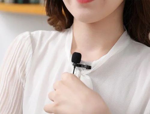 Петличний мікрофон Media Microphone DM USB Type-C MK-3 з роз'ємом для телефону, міні мікрофон 15 см, дротова петличка