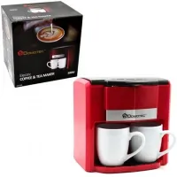 Капельная кофеварка на две чашки Domotec MS-0705 c 2 керамическими чашками, Домашняя электрическая кофемашина для чая и кофе на 0.3 л 500W Красная