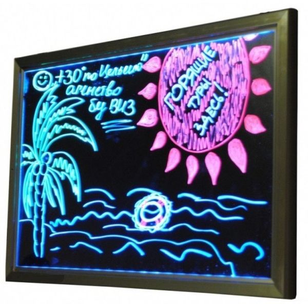 Рекламна світиться LED дошка 600х800 (флуоресцентна ) 600 х 800 fluorecent board 60 * 80