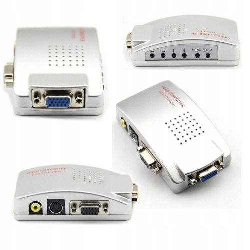 Универсальный конвертер VGA-RCA AV + S-Video TV converter с VGA на RCA тюльпаны для подключение от ПК к ТВ.