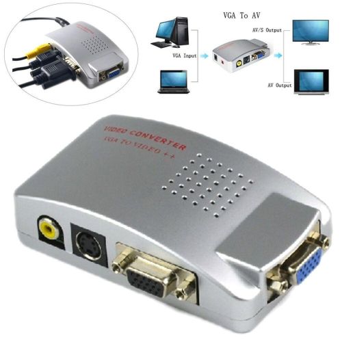 Универсальный конвертер VGA-RCA AV + S-Video TV converter с VGA на RCA тюльпаны для подключение от ПК к ТВ.