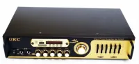 Стерео підсилювач потужності звуку UKC AV-121BT 200W, П'ятиканальний портативний стереопідсилювач з караоке на 2 Мікрофони, FM радіо і Bluetooth USB