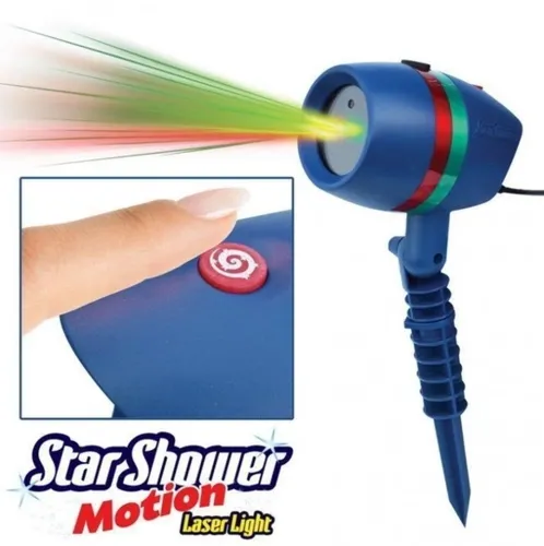 Цветной уличный лазерный проектор Star Shower Motion Laser Light для украшения дома и улицы, Новогодняя уличная лазерная подсветка 12 программ