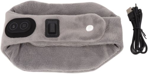 Масажер грілка для шиї з підігрівом Calm Heat massaging Neck вібромасажний зігріваючий шийний шарф бандаж для масажу, масажер-грілка від USB Сірий