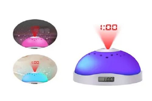 Годинник з проектором на стелю, нічник з проекційними годинами Night light 2091 годинник-нічник зоряне небо