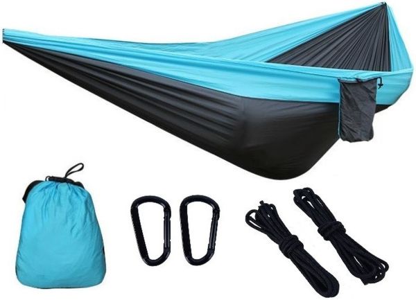 Гамак із нейлону туристичний одномісний Travel hammock 270х140 см Літній із кишенею