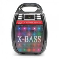 Портативная беспроводная Bluetooth колонка чемодан X-BASS Golon RX-810BT со светомузыкой и микрофоном, Акустическая блютуз система с караоке Черная