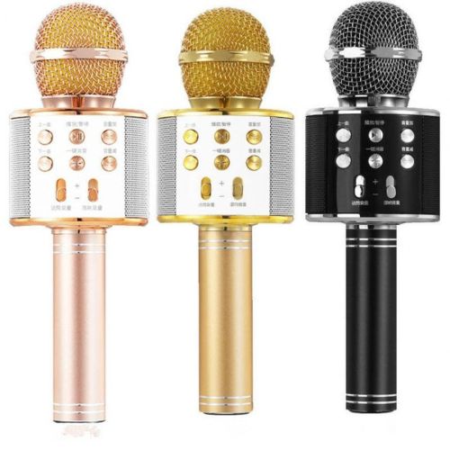 Бездротовий караоке мікрофон WSTER WS-858 Bluetooth USB AUX FM з вбудованим динаміком 5W, блютуз мікрофон з регулятором гучності Q858 для співу