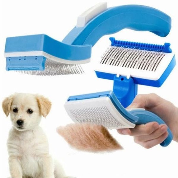 Самоочисна щітка для вичісування тварин Pet Zoom з тримером масажна PetZoom вовни Пет Зум