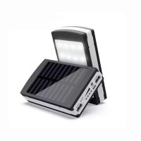 Портативное зарядное Power Bank Solar 90000 mAh c Led фонариком УМБ Metal Черный на солнечной батарее Павербанк, внешний аккумулятор, PowerBank 