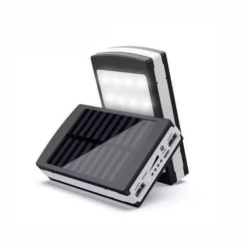 Портативное зарядное Power Bank Solar 90000 mAh c Led фонариком УМБ Metal Черный на солнечной батарее Павербанк, внешний аккумулятор, PowerBank 