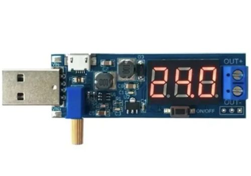 Універсальний понижуючий підвищуючий перетворювач USB WX - 6423 DC-DC 3.5-12V 1.2-24V Модуль перетворення напруги 3.5-12В 1.2 - 24В з вольтметром
