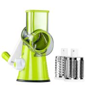 Багатофункціональний мультислайсер Kitchen Master овочерізка для нарізування овочів і фруктів 3 насадки, Ручна овочерізка терка Кітчен майстер Зелена