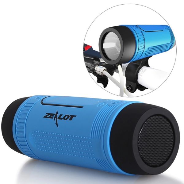 Велосипедна водонепроникна Bluetooth колонка з ліхтариком Zealot S1 кріпленням на кермо з power bank