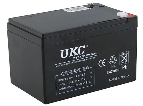 Універсальний акумулятор UKC 12V 12AH WST-12 (акумуляторна батарея 12В 12аг)