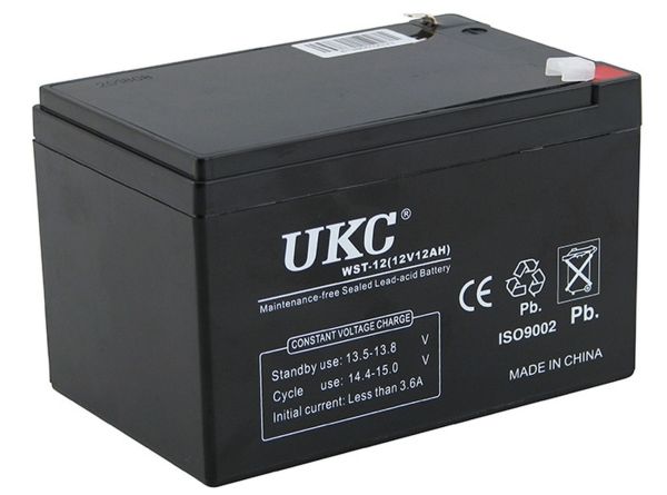 Універсальний акумулятор UKC 12V 12AH WST-12 (акумуляторна батарея 12В 12аг)