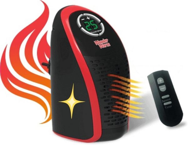Портативний міні обігрівач в розетку Wonder Warm EY-2028 400W з пультом
