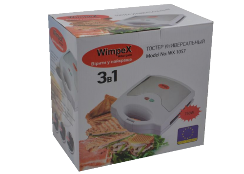 Сендвичница 3 в 1 Wimpex WX - 1057 750W Бутербродниця вафельниця