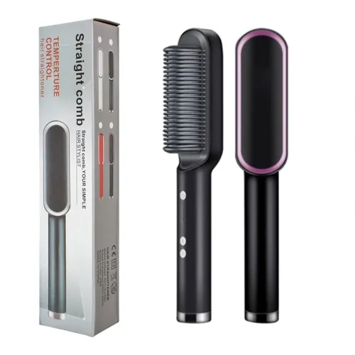 Электрическая расческа выпрямитель Hair Straightener HQT-909, Щетка с турмалиновым покрытием, Утюжок расческа-выпрямитель для укладки волос
