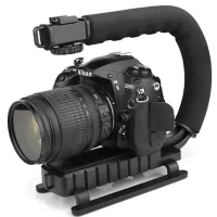 Стабилизатор ручка Gimbal AY-49U с креплением для фотоаппарата и телефона с Bluetooth микрофоном и LED лампой для селфи и видео с пультом ДУ