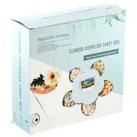 Вращающаяся складная одноярусная конфетница Flower Candy Box, Манежница для конфет и фруктов с подставкой под телефон, Тарелка для закусок 5 отсеков