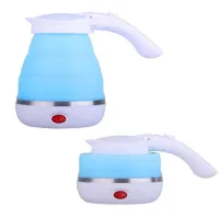Електричний чайник складаний C автовідключенням Electric Kettle 0,5 л, дорожній силіконовий електрочайник, портативний електро міні-чайник Синій