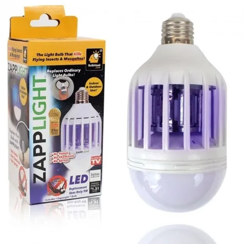 Світлодіодна лампа знищувач комарів і мошок 2 в 1 ZappLight, електрична лампа приманка для комах, Протимоскітна лампа пастка