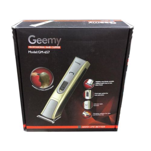 Беспроводная аккумуляторная машинка Gemei GM-657 3W для стрижки волос, Аккумуляторный триммер бритва для окантовки бороды и усов Gemmy Золотистый
