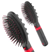 Електрична масажна гребінець Massage Hair Brush RM-709 для випрямлення волосся, гребінець-вібромасажер для будь-якого типу волосся Чорна