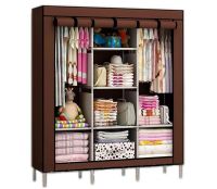 Складаний тканинний шафа для одягу Storage Wardrobe 88130 на 3 секції 130х45х175 см потрійний каркасний для речей
